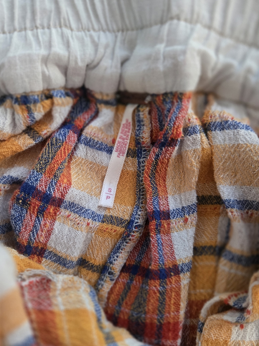 Free People Yellow Plaid Cropped Relaxed Pants - Picture 4 of 6